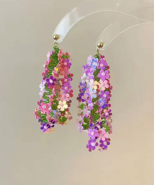 Stylish Rainbow Acrylic Sequins Tassel Drop Earrings