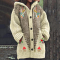 Vintage Diamond Floral Mushroom House Pattern Women's Sweater elevenforest