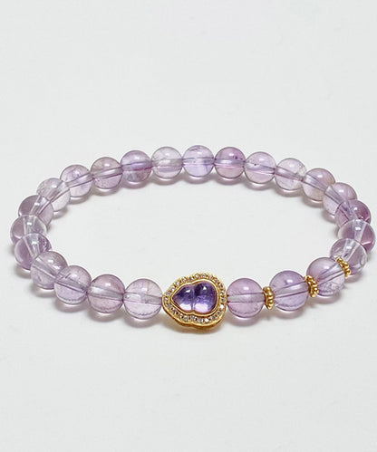 Purple Alloy Crystal Zircon Calabash Chain Bracelet