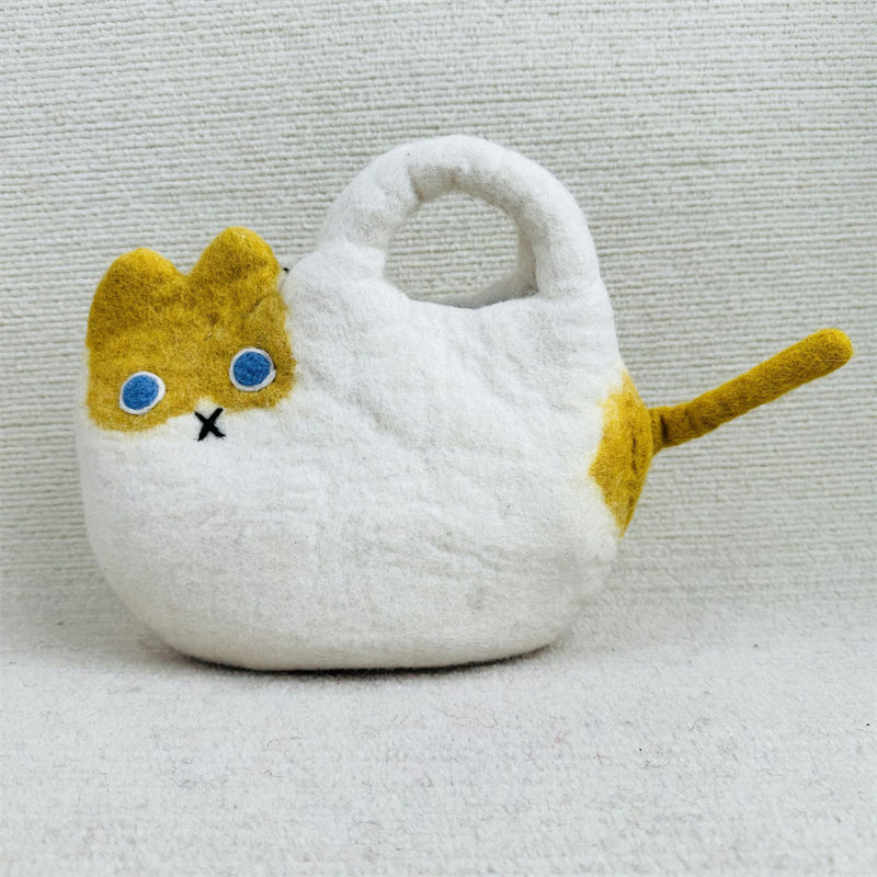 Lovely Cat Inspired Handmade Felt Handbag elevenforest