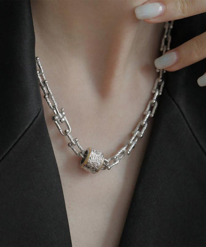 Silk Sterling Silver Chain Pendant Necklace