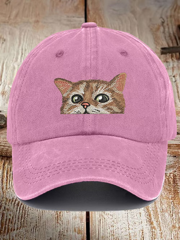 Comstylish Cute Cat Animal Print Vintage Baseball Cap