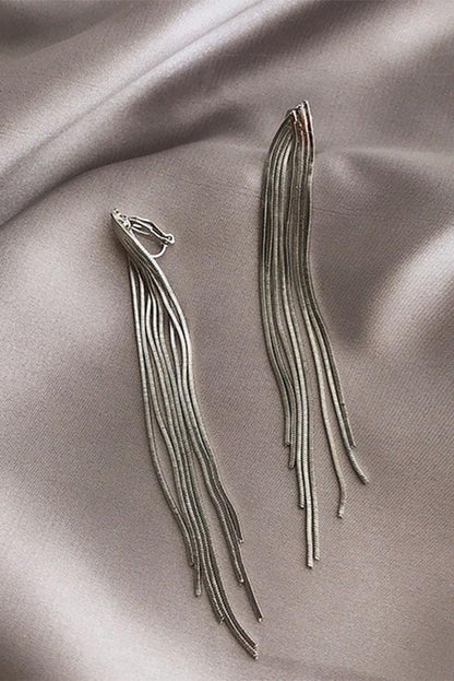 Long Snake Chain Tassel Earrings