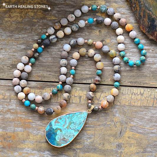 Ocean Jasper Mala Necklace