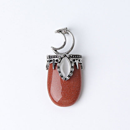 1.8 Inch Crystal Pendant With Moon Symbol | Spiritual Necklace
