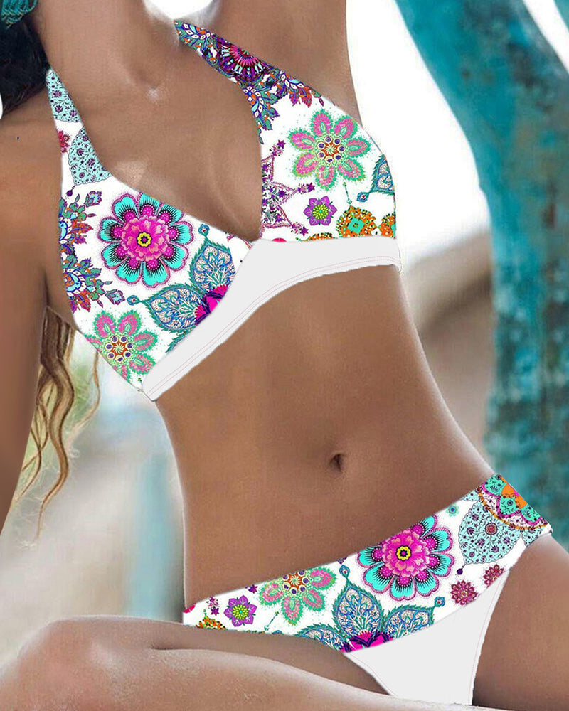 LM | Bikini set with floral pattern