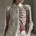 Comstylish Women's Vintage Skull Art Cozy Knitted Sweater Cardigan