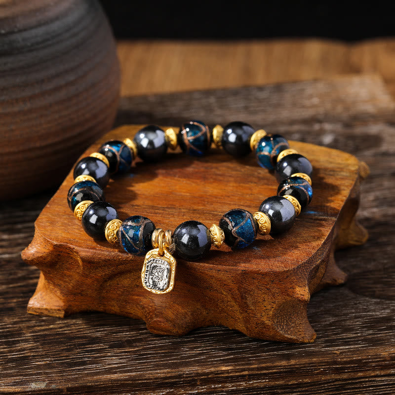 10mm Liuli Glass Lucky Zakiram Wealth Bracelet