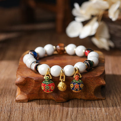 10mm Liuli Glass Spiritual Charm Bracelet for Prosperity