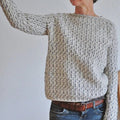 LM | Chic gray sweater with boat neckline