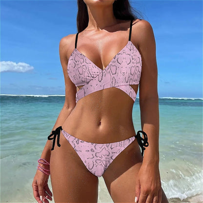Branden® | Snakeskin Pattern Bikini Swimsuit