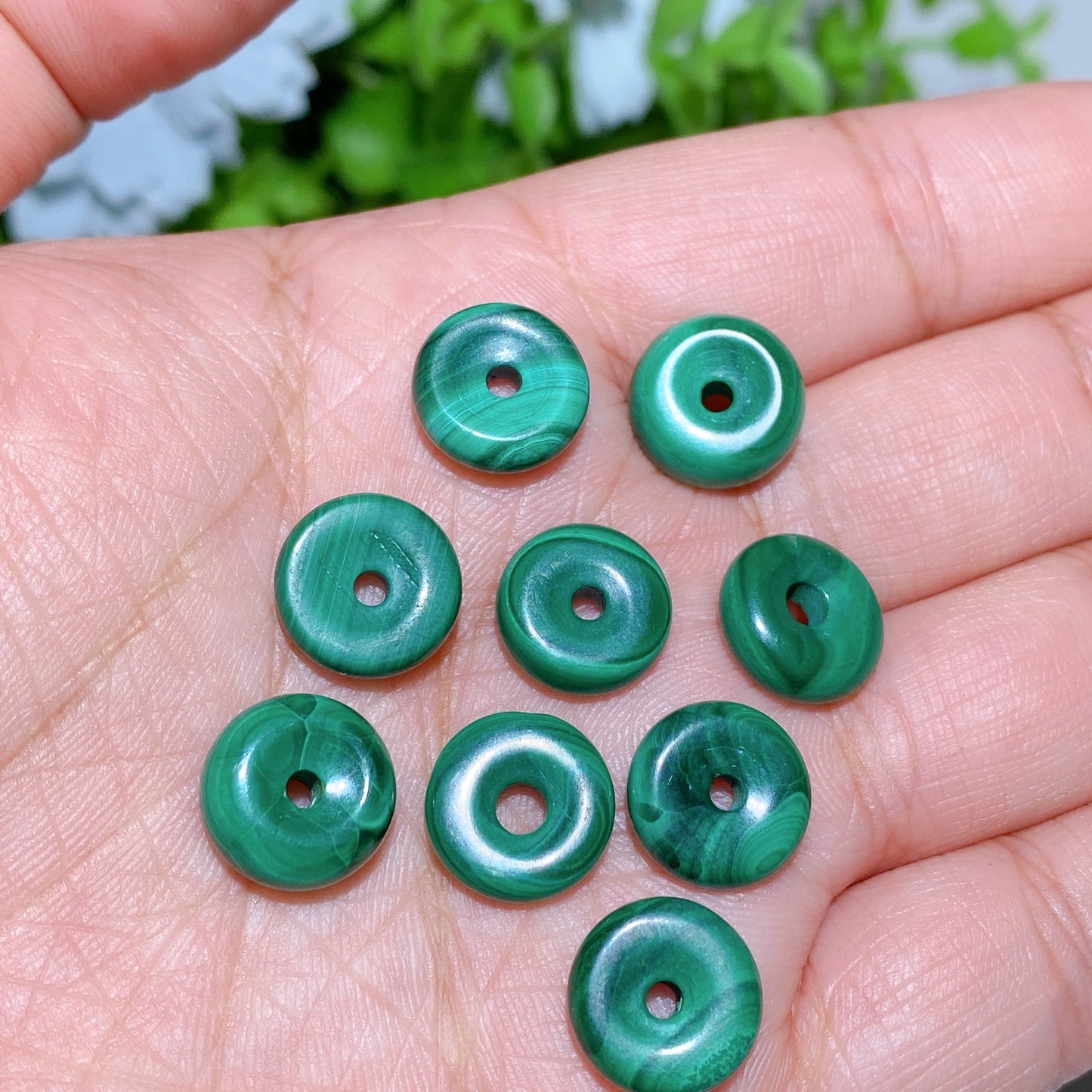 12-33mm Obsidian & Crystal Donut Pendants for Healing