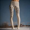 Comstylish Cute Cats Art Pattern Vintage Comfy Knit Leggings