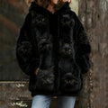 Probe Cute Cat Flannel Hoodie elevenforest