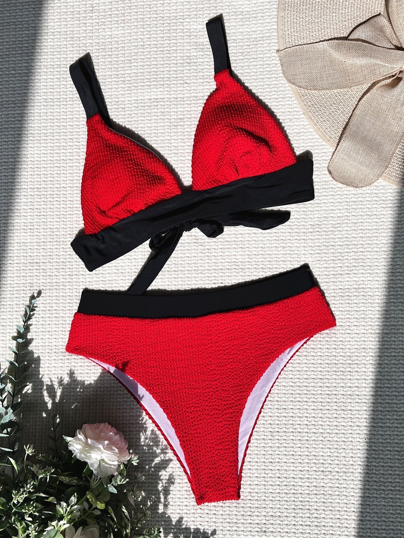 Sara | Structured High Waist Triangle Bikini