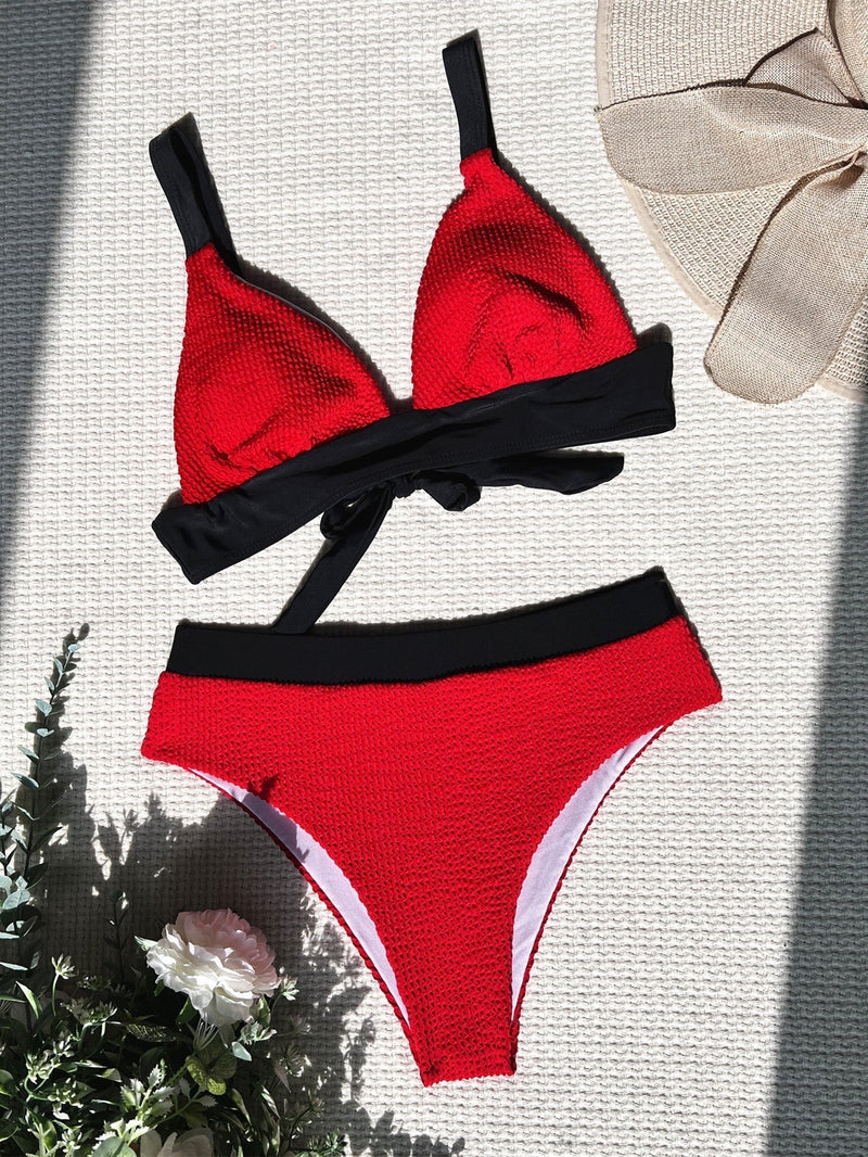 Sara | Structured High Waist Triangle Bikini