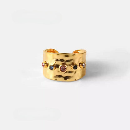 Remy Gold Pleated Geometric Ring