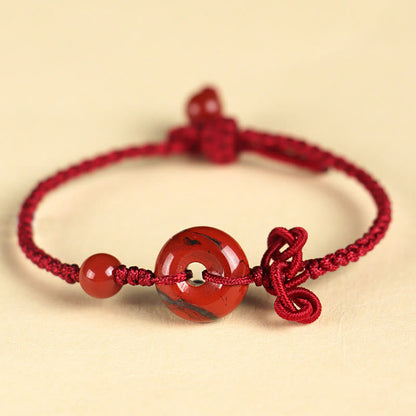 14mm Rose Quartz Positive Luck Bracelet With Peace Buckle