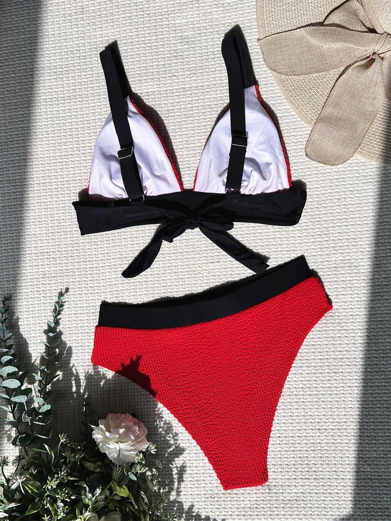 Sara | Structured High Waist Triangle Bikini