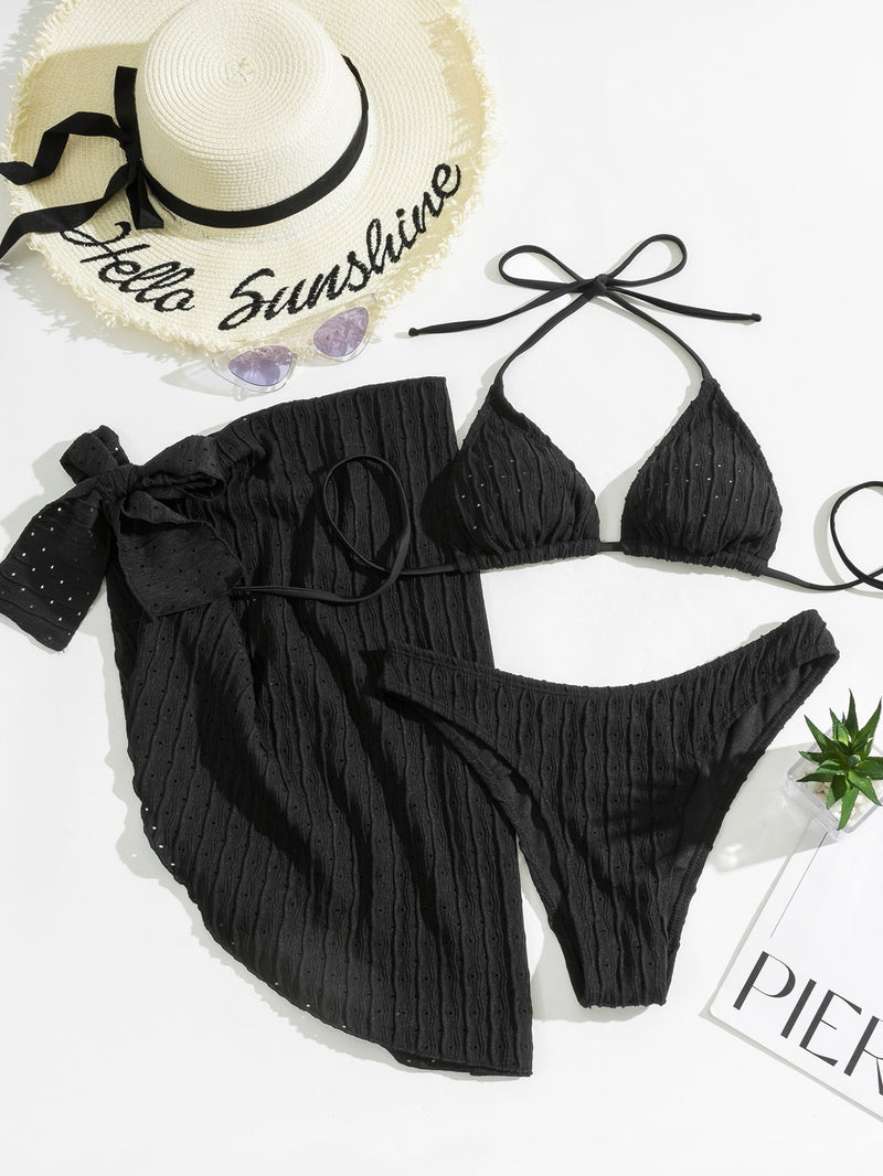 Adela® | Triangle Bikini Top and Slip Skirt (3 Pieces)