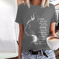 Cat Print Round Neck Short Sleeve Casual T-Shirt elevenforest