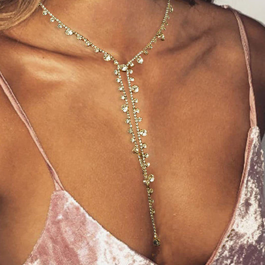 Party Rhinestone Tassel Patchwork Necklaces