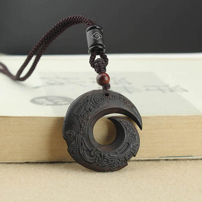 Spiritual Ebony Wood & Sandalwood Necklace for Luck & Peace