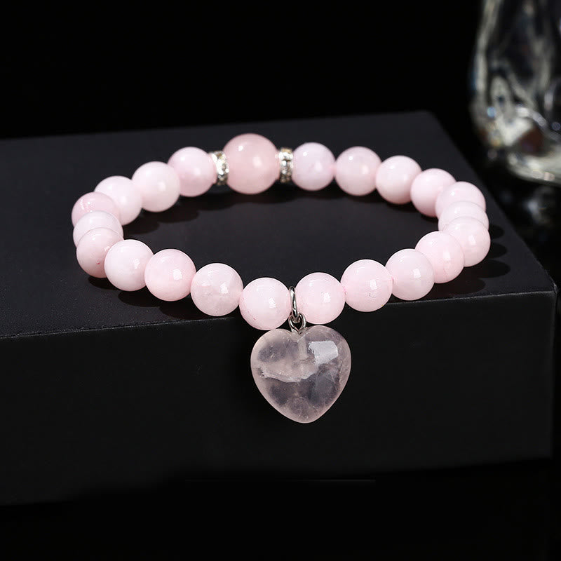 Green Aventurine Love Heart Balance Bracelet 8mm Beads
