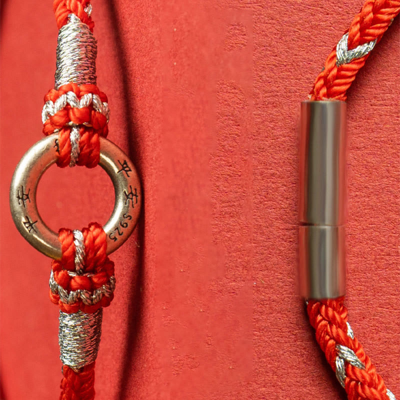 Red String Safety Bracelet | Sterling Silver Luck Charm