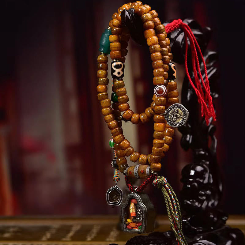 Handmade 108-bead Camel Bone Mala for Luck & Protection
