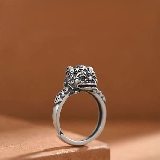 Buddha Stones Lucky Fengshui Pixiu Copper Coin Rotatable Ring