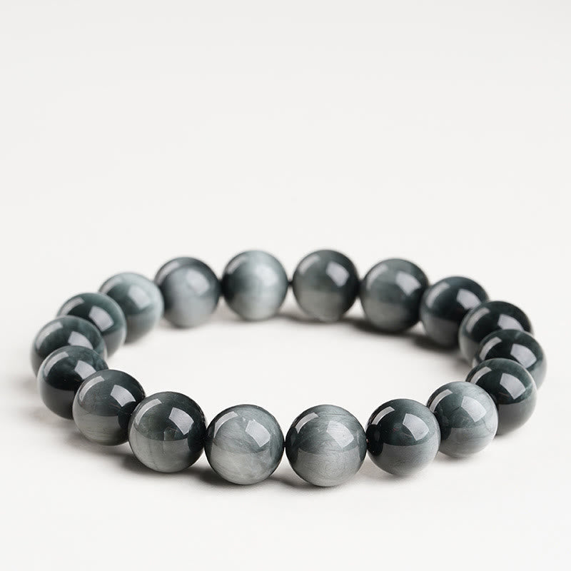 Buddha Stones Eagle's Eye Stone Positive Calm Beaded Bracelet