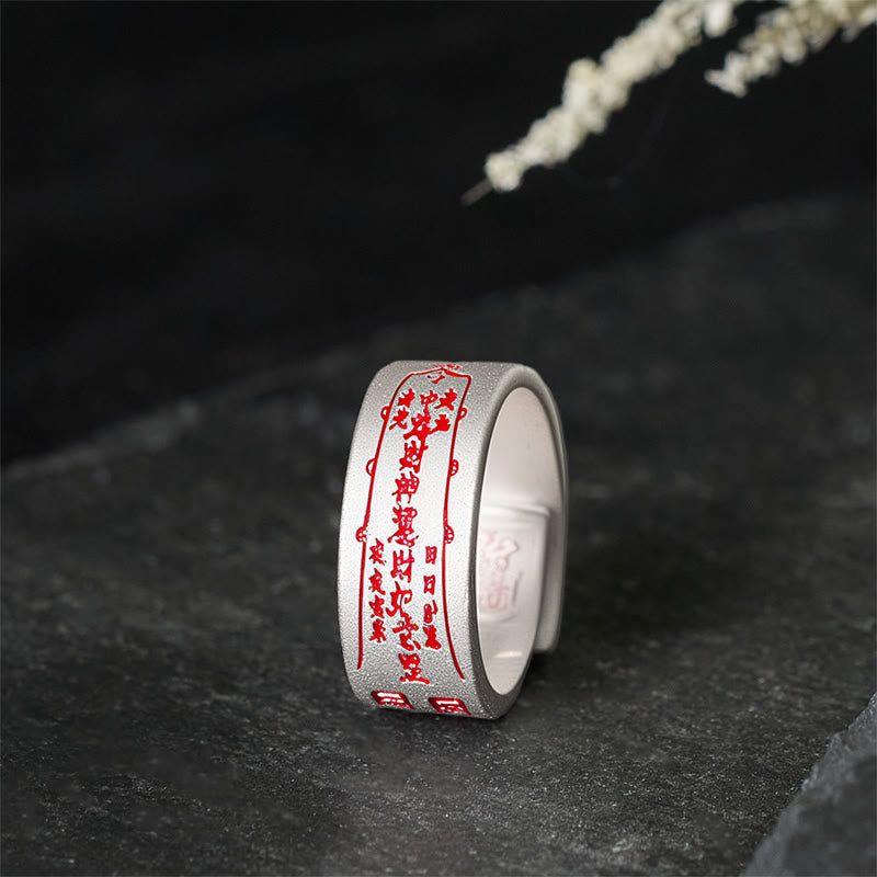 Buddha Stones Copper Word Adjustable Balance Ring