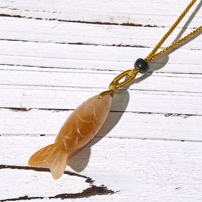 Buddha Stones Carving Koi Fish Pink Crystal Indian Agate Amethyst Warmth Prosperity Necklace Pendant