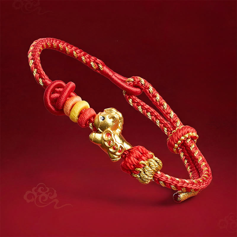 Buddha Stones Year of the Horse Red String Concentration Bracelet