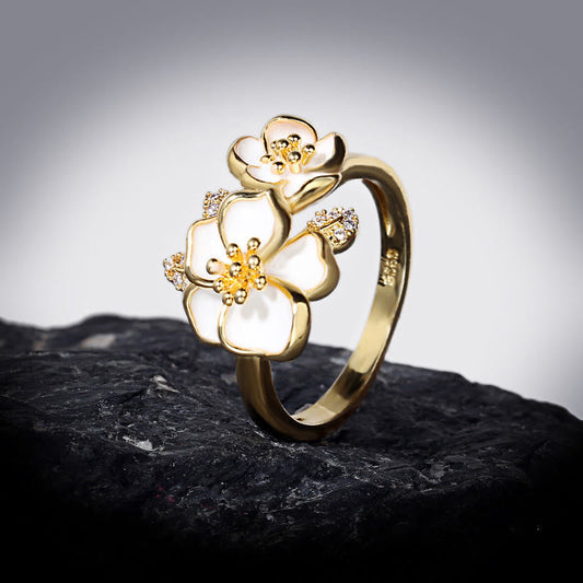 Buddha Stones Daisy Copper Luck Balance Ring