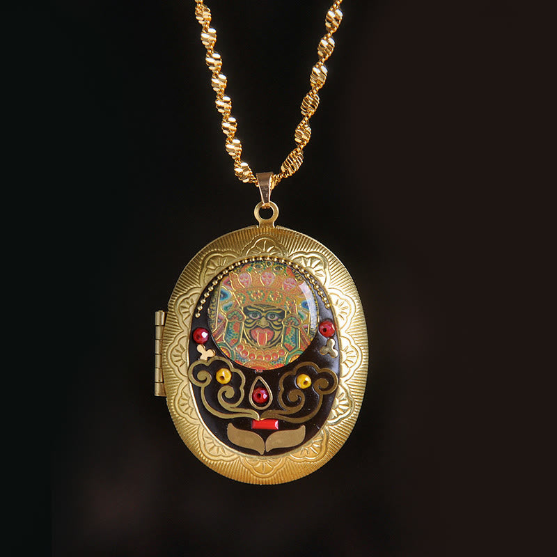 Buddha Stones Copper Kwan Yin Avalokitesvara Zakiram Wealth Pendant Necklace