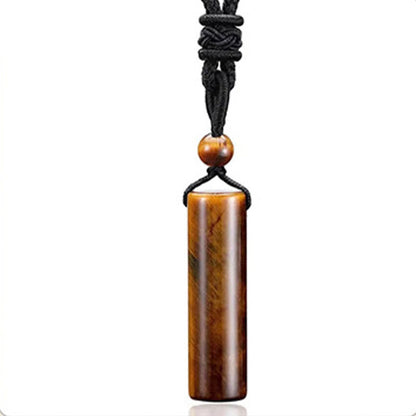 Buddha Stones Various Crystal Rose Quartz Green Aventurine Amethyst Cylinder Healing Necklace Pendant