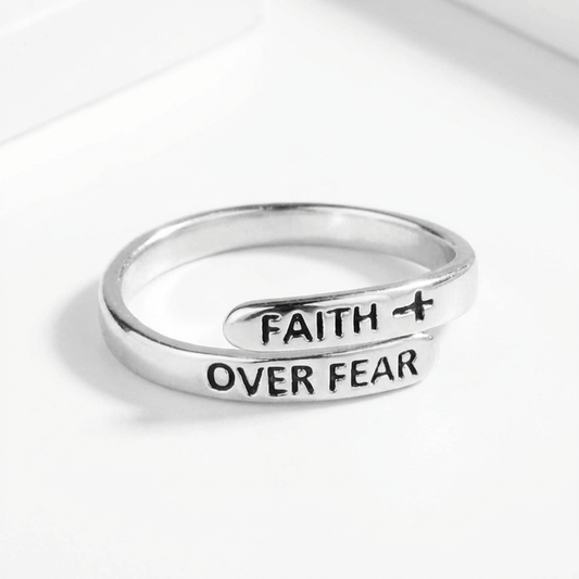 Faith Over Fear Ring - (adjustable)