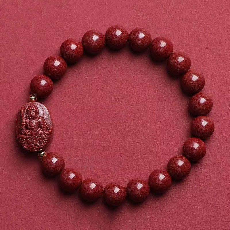 Buddha Stones the Chinese Zodiac Natal Buddha Cinnabar Blessing Bracelet
