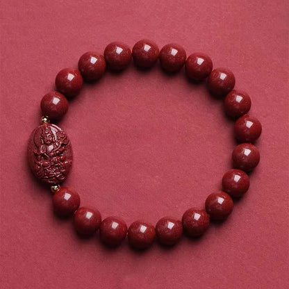 Buddha Stones the Chinese Zodiac Natal Buddha Cinnabar Blessing Bracelet