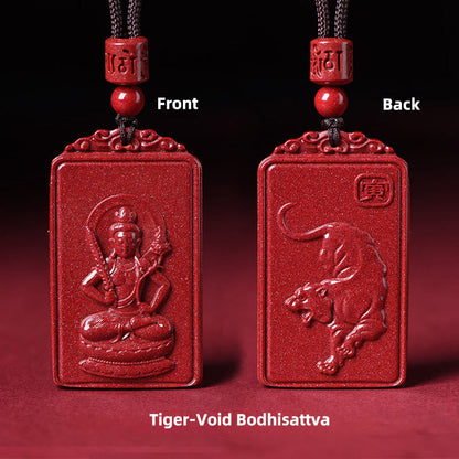 Buddha Stones the Chinese Zodiac Natal Buddha Cinnabar Blessing Necklace Pendant