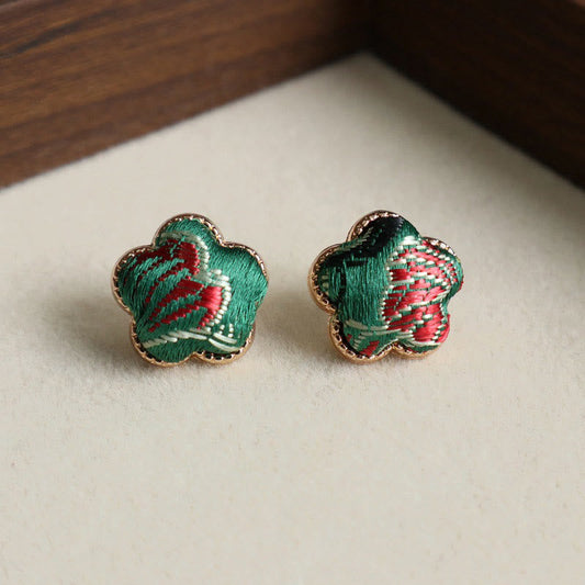 Buddha Stones Song Brocade Flower Balance Earrings
