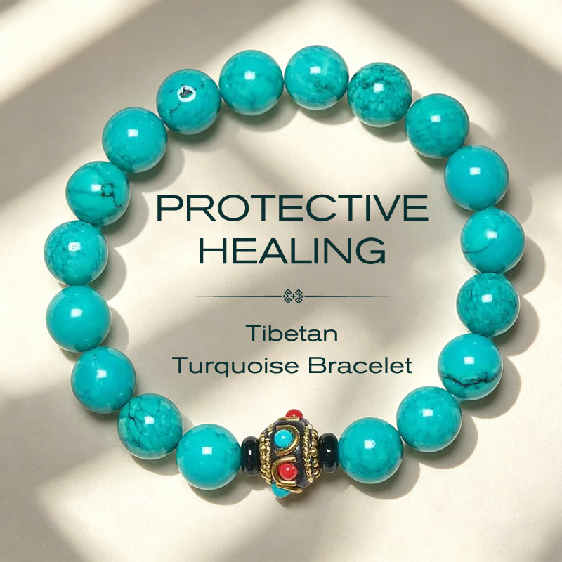 Buddha Stones Tibetan Turquoise Protection Bracelet