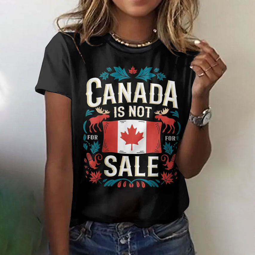 Women's Canada It's Not For Sale Print Crew Neck Short Sleeve T-shirt elevenforest