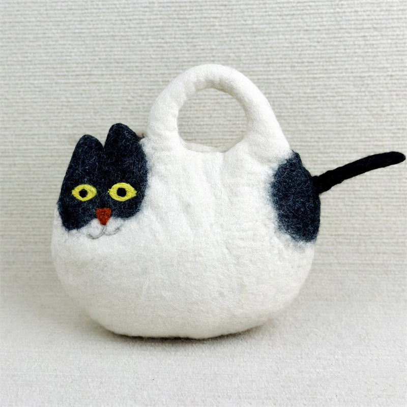 Comstylish Lovely Cat Inspired Handmade Felt Handbag