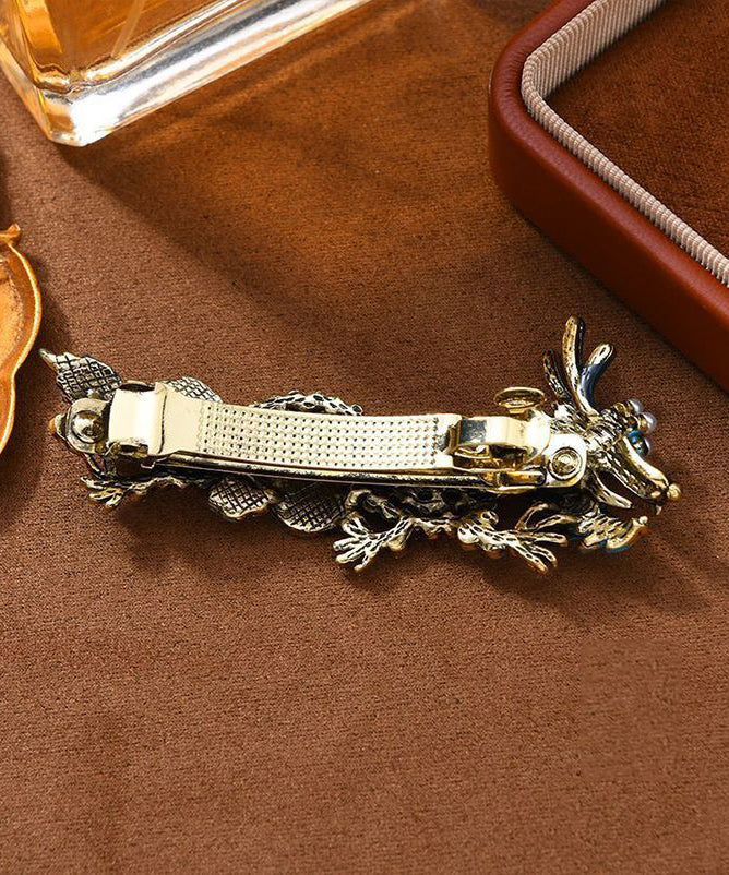Colorblock Alloy Cloisonne Pearl Chinese Loong Hairpin