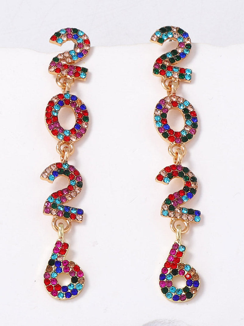 Figure Rhine Stones Shiny Earrings Accessories
