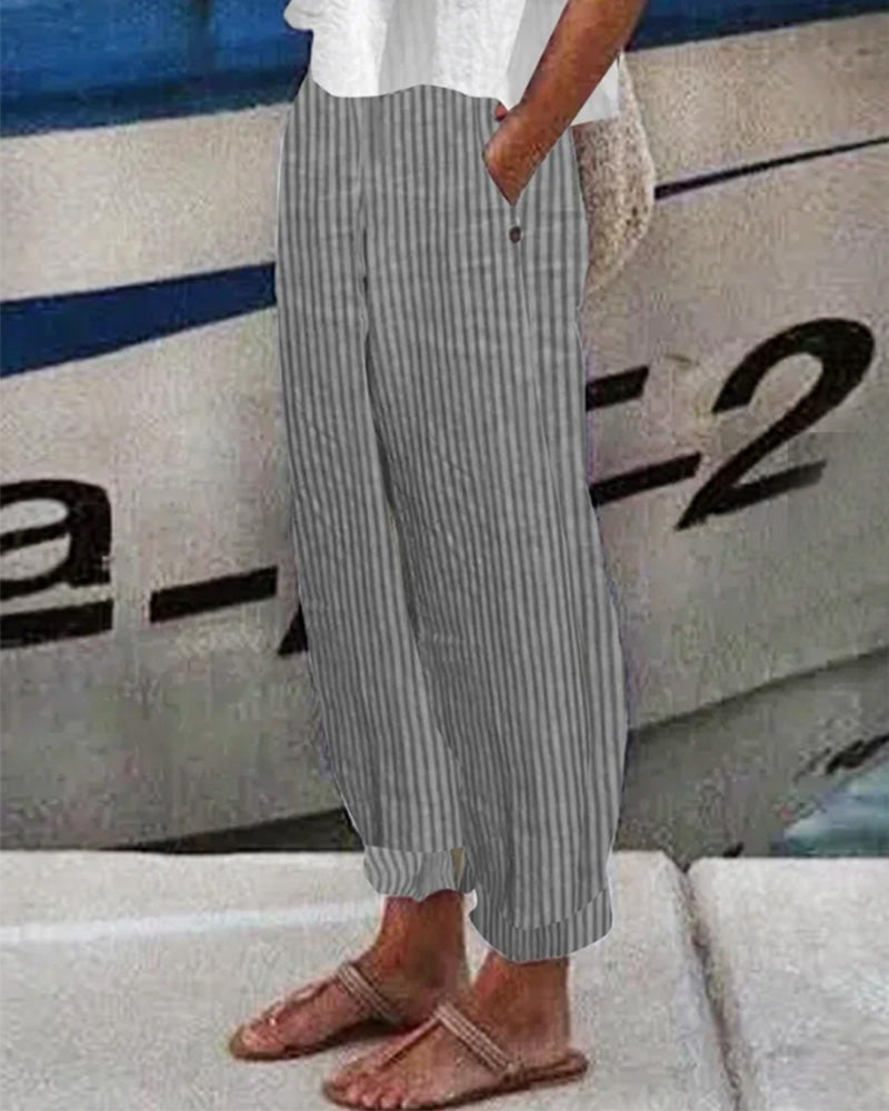 LM | Striped Loose Pants