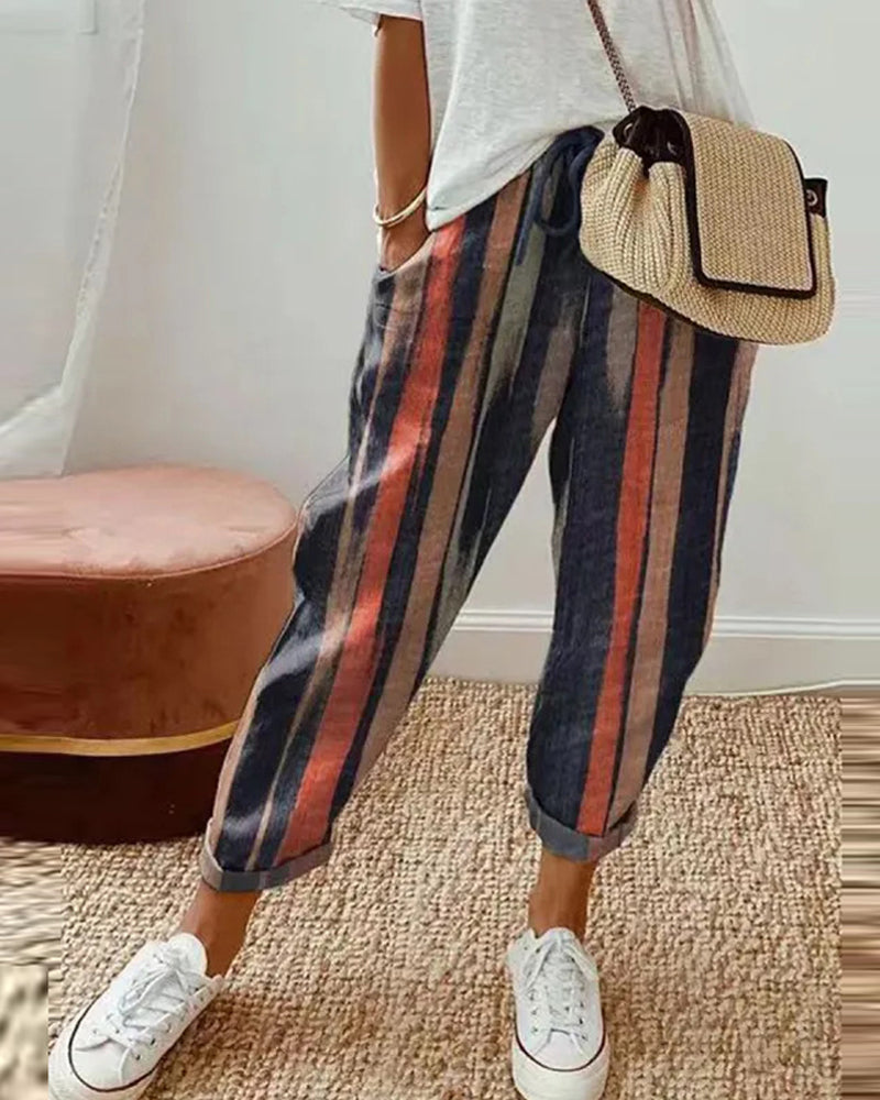 LM | Rolled-up string pants